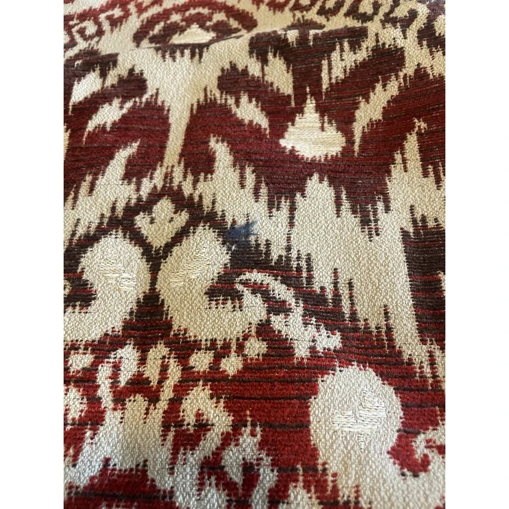 Ikat Jacquard Woven Pillow Covers Set 3 Boho Rustic Red‎ Cream 23x23